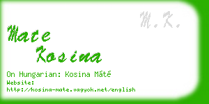 mate kosina business card